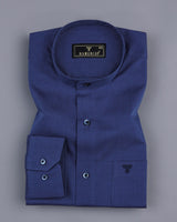 NavyBlue Diamond Pattern Dobby Cotton Solid Shirt