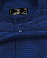 Glisten Blue Dobby Textured Cotton Shirt