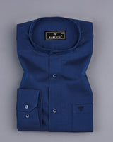 Glisten Blue Dobby Textured Cotton Shirt