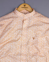 Wilson Orange Leaf Printed Amsler Linen Cotton Shirt