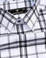 Briton White And Black Twill Check Formal Cotton Shirt