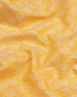 Pastel Yellow Jacquard Pattern Dobby Cotton Shirt