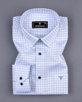 Hamofly Gray With White Check Dobby Cotton Formal Shirt