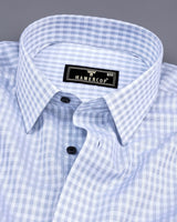 Hamofly Gray With White Check Dobby Cotton Formal Shirt