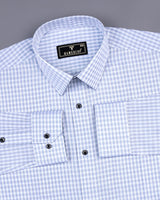 Hamofly Gray With White Check Dobby Cotton Formal Shirt