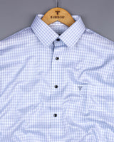 Hamofly Gray With White Check Dobby Cotton Formal Shirt