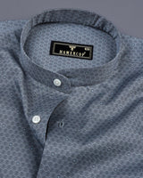 Oslo Gray Multi Hexagon Printed Cotton Shirt