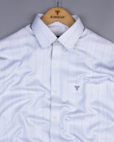 Lufira Gray With Purple Pin Stripe White Premium Giza Shirt