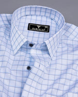 Odeta Blue With White Twill Check Premium Giza Shirt