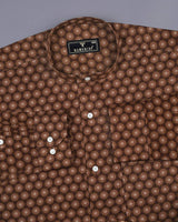 Sepon Brown Sand Suzani Printed Cotton Shirt