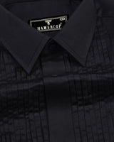 Midnight Black Soft Touch Satin Designer Tuxedo Shirt