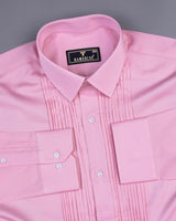 Light Pink Soft Touch Satin Designer Tuxedo Shirt