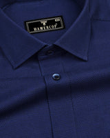 Vinayl Blue Jacquard Textured Dobby Cotton Shirt
