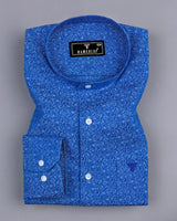 Clifton Blue Jacquard Textured Cotton Shirt