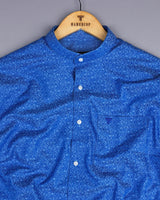 Clifton Blue Jacquard Textured Cotton Shirt