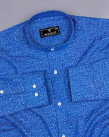 Clifton Blue Jacquard Textured Cotton Shirt