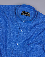 Clifton Blue Jacquard Textured Cotton Shirt