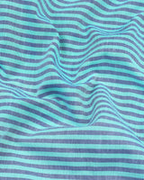 Candida Aqua Blue With Blue Bengal Stripe Oxford Cotton Shirt