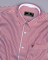 Destiny Red With White Stripe Premium Giza Designer Shirt