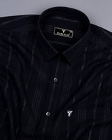 Belgium Black Self Stripe Dobby Cotton Shirt