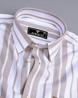 Sublime Cream With White Stripe Premium Giza Shirt
