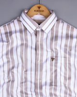 Sublime Cream With White Stripe Premium Giza Shirt