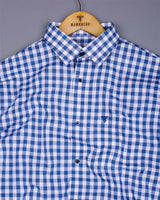 Trooper SkyBlue With White Check Linen Cotton Shirt