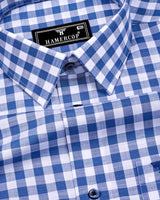 Trooper SkyBlue With White Check Linen Cotton Shirt