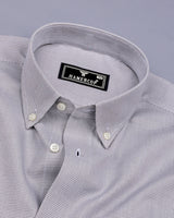 Bissen Gray With White Dobby Textured Giza Shirt