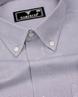 Bissen Gray With White Dobby Textured Giza Shirt