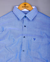 Tufts Blue Plain Oxford Cotton Designer Formal Shirt