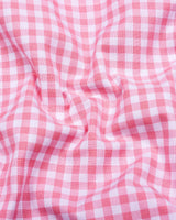 Majelo Pink With White Check Oxford Cotton Shirt