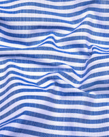 Alexa Blue With White Stripe Linen Cotton Designer Shirt