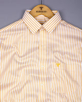 Bordon Yellow With White Stripe Oxford Cotton Shirt