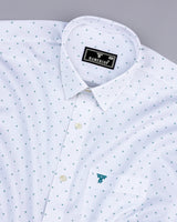 Dwindle White With Rama Twill Print Premium Cotton Shirt