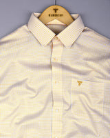 Athos Yellow With White Dobby Check Premium Giza Shirt