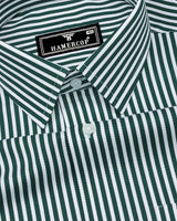 Deep Green With White Stripe Python Texture Dobby Cotton Shirt