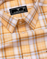 Alvora Biscuit Cream With White Check Oxford Cotton Shirt