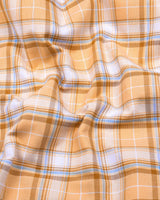 Alvora Biscuit Cream With White Check Oxford Cotton Shirt