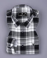 Cosenza Black With White Check Dobby Cotton Shirt