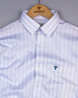 Rostock Blue With White Dobby Stripe Premium Giza Shirt