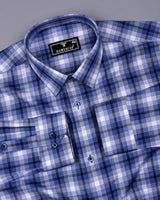 Kostel Blue Multi Shaded Check Cotton Shirt
