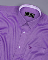 Ultra Violet Purple With White Dobby Texture Designer Shirt
