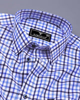 Atlas Blue With White Twill Check Premium Cotton Shirt