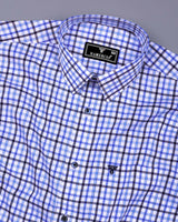 Atlas Blue With White Twill Check Premium Cotton Shirt