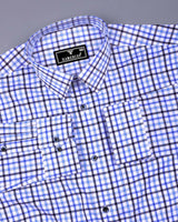 Atlas Blue With White Twill Check Premium Cotton Shirt