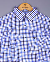 Atlas Blue With White Twill Check Premium Cotton Shirt