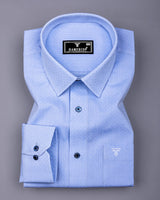 Telford Skyblue Dobby Textured Cotton Shirt