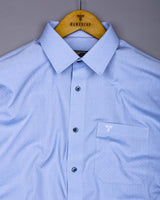 Telford Skyblue Dobby Textured Cotton Shirt