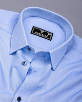 Telford Skyblue Dobby Textured Cotton Shirt